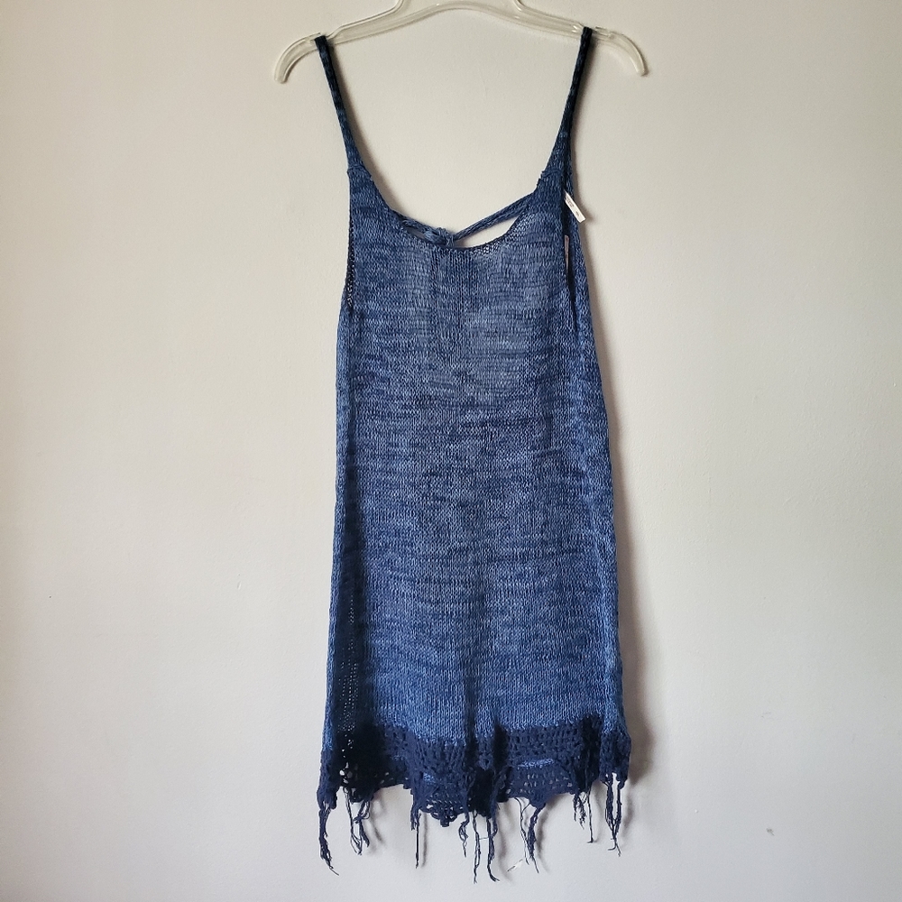 NWT Free People Navy Blue Crochet Tunic - Picture 6 of 6